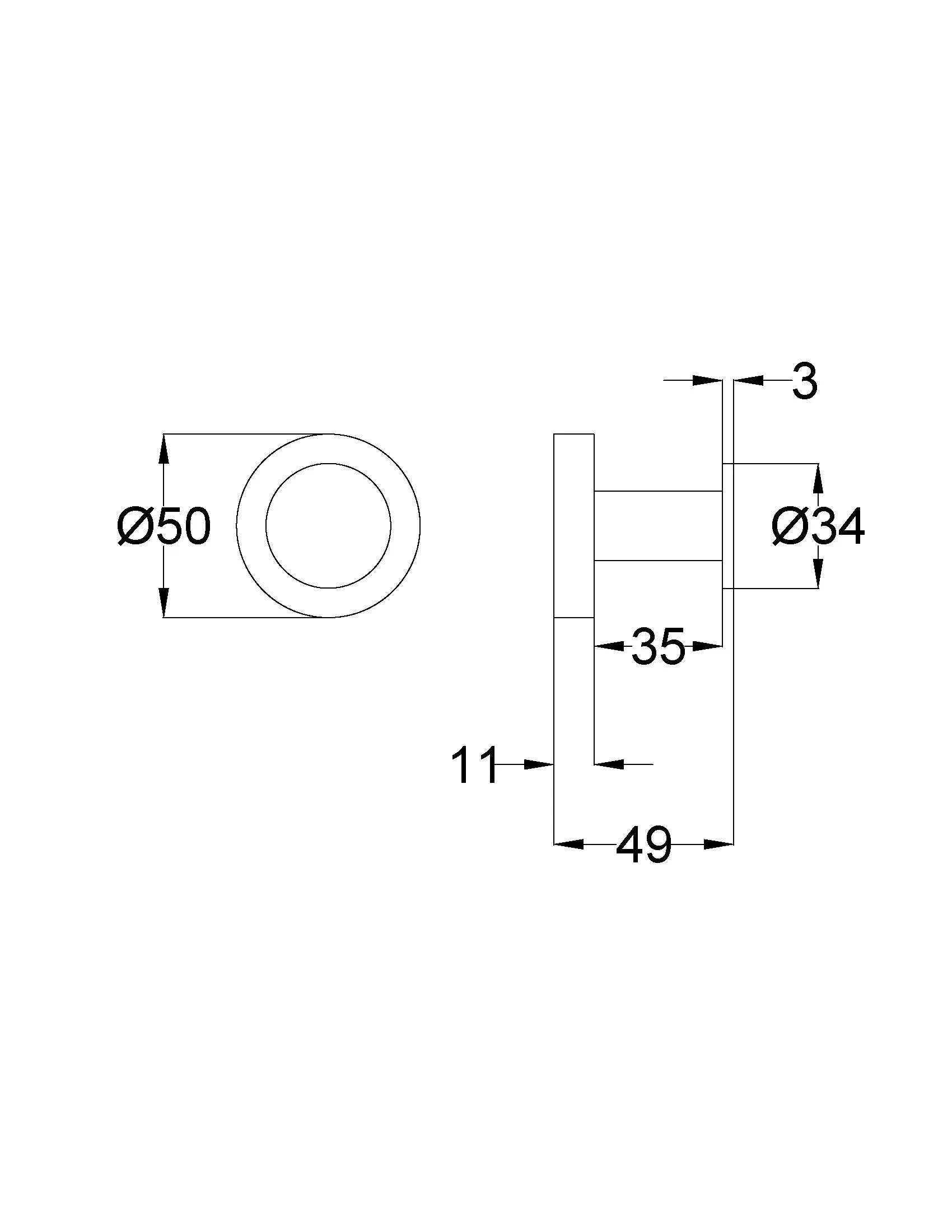Otus Slimline SS304 Robe Hook - Brushed Copper