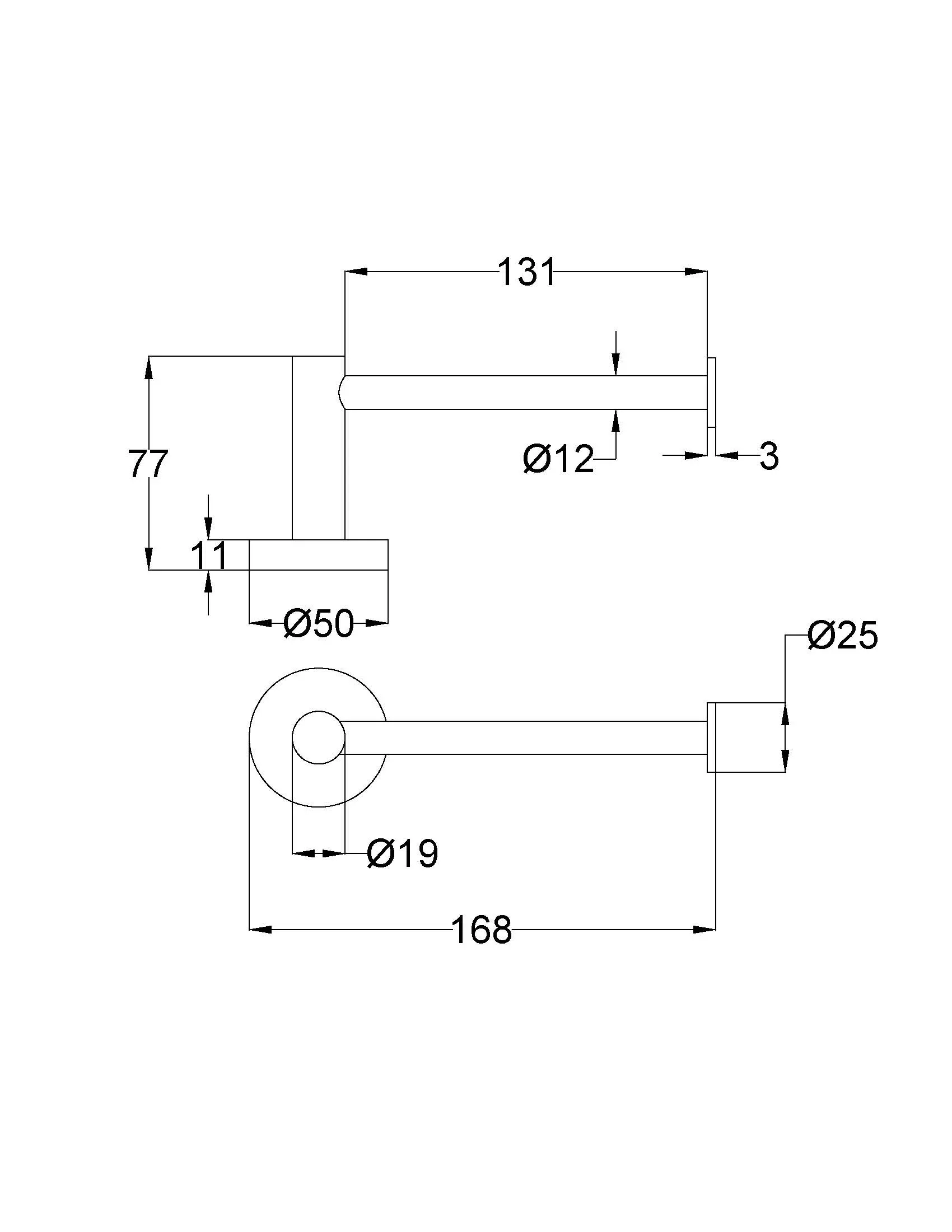 Otus Slimline SS304 Toilet Roll Holder - Stainless Steel