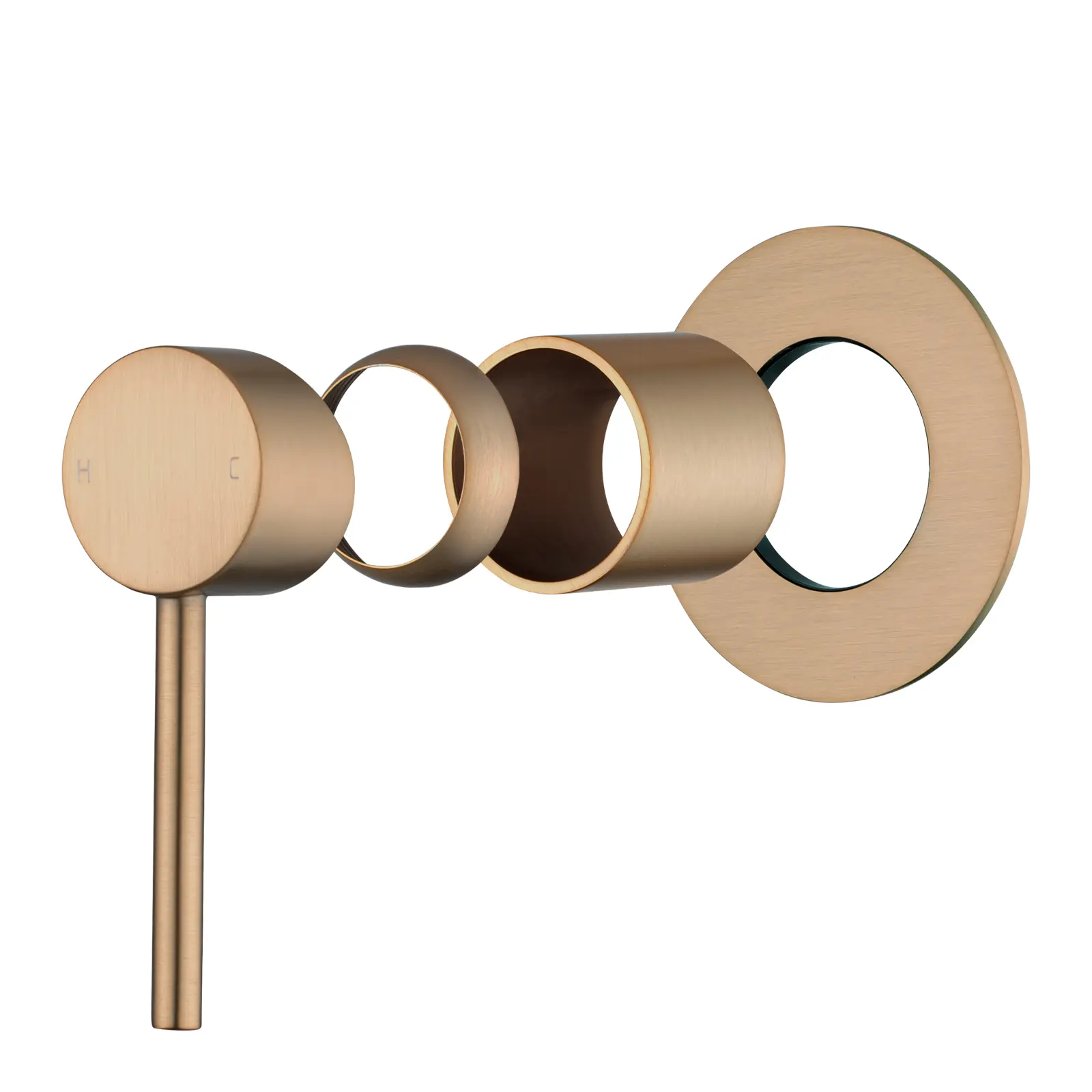Aquaperla LUCID PIN Brushed Copper Wall Mixer Trim Kit Only (match CLPM)