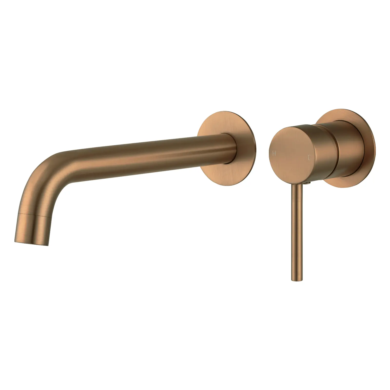 LUCID PIN Series Brushed Copper Spout Mixer Trim Kit Only With Separate 60mm Cover Plate (match CLPS)