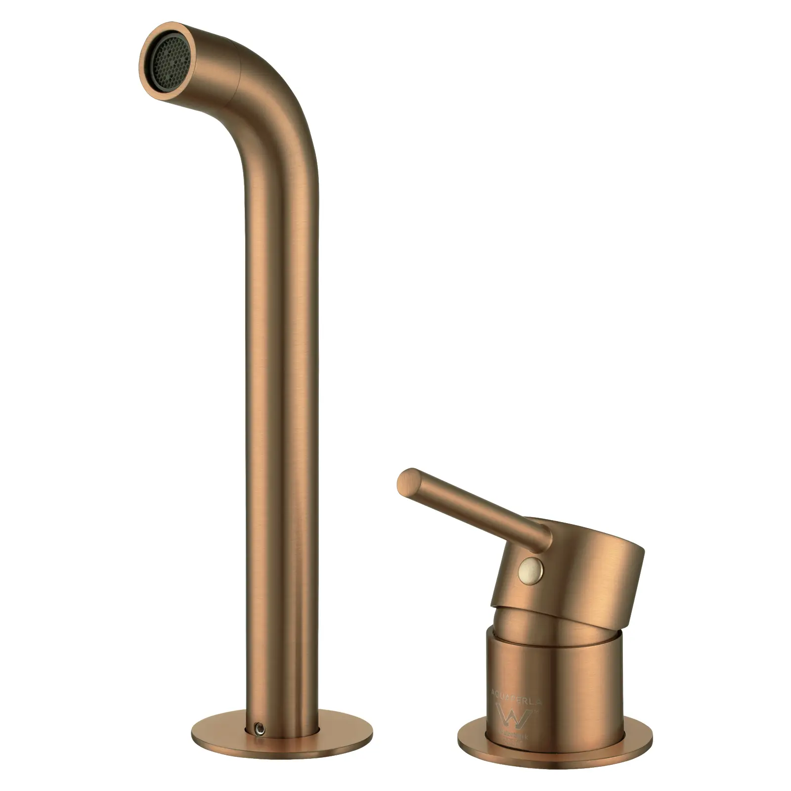 LUCID PIN Series Brushed Copper Spout Mixer Trim Kit Only With Separate 60mm Cover Plate (match CLPS)