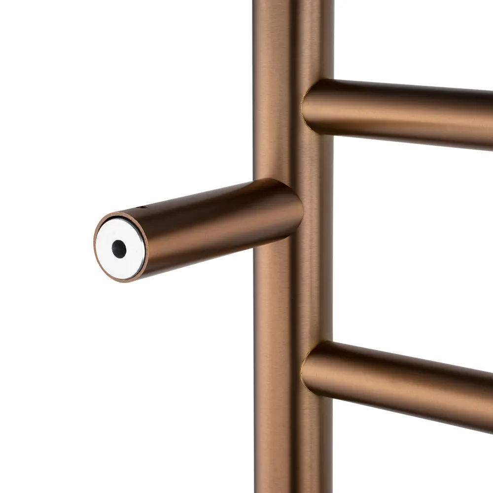 Specification Manual Round Brushed Copper Electric Heated Towel Rack 6 Bars
