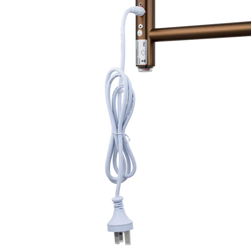 Specification Manual Round Brushed Copper Electric Heated Towel Rack 6 Bars