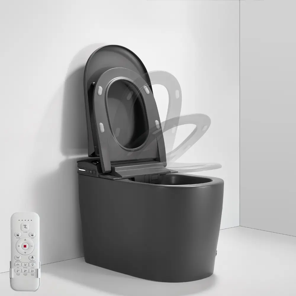 684*390*473mm Matte Grey Instant Heating Jet Siphon Type Flushing Smart Toilet