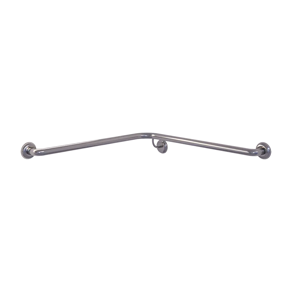 Corner Wall Flush Mount LH Shower Grab Rail in Satin Stainless Steel