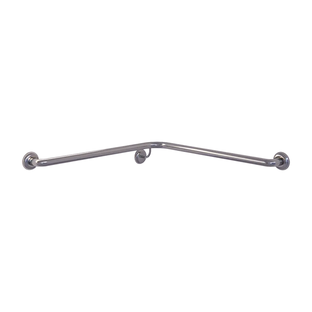 Corner Wall Flush Mount RH Shower Grab Rail in Satin Stainless Steel