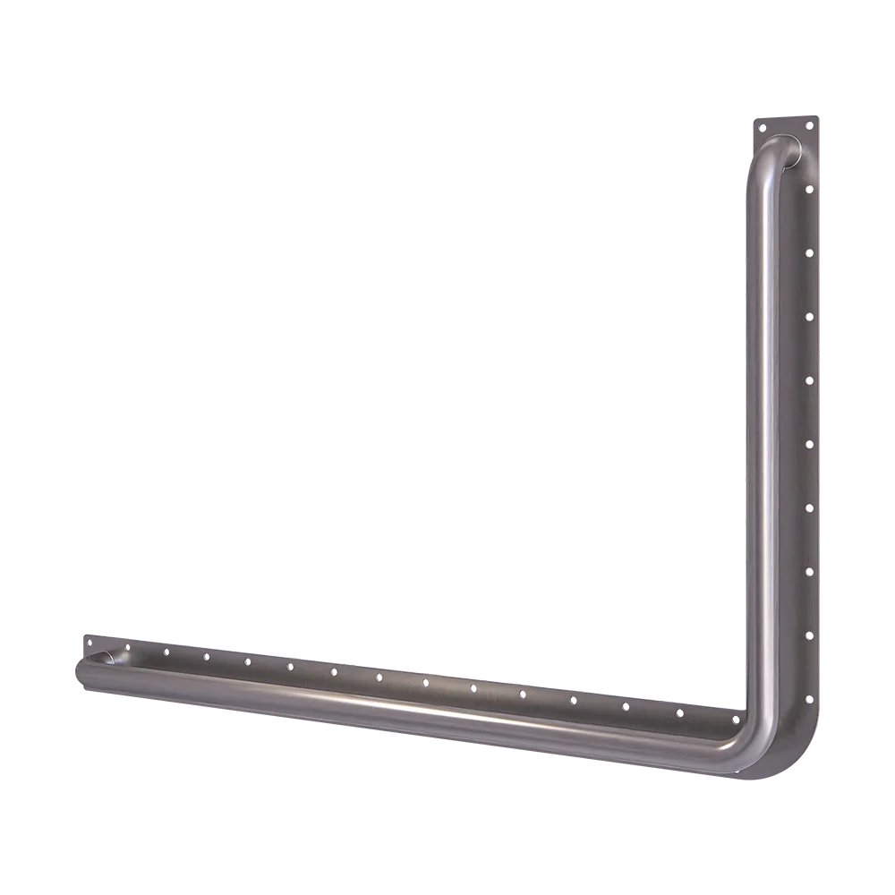 90° Anti-Ligature Left Hand Grab Rail in Satin Stainless Steel
