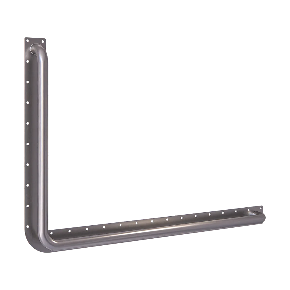 90° Anti-Ligature Right Hand Grab Rail in Satin Stainless Steel