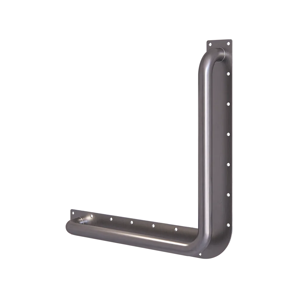 90° Ambulant Anti-Ligature Grab Rail in Satin Stainless Steel
