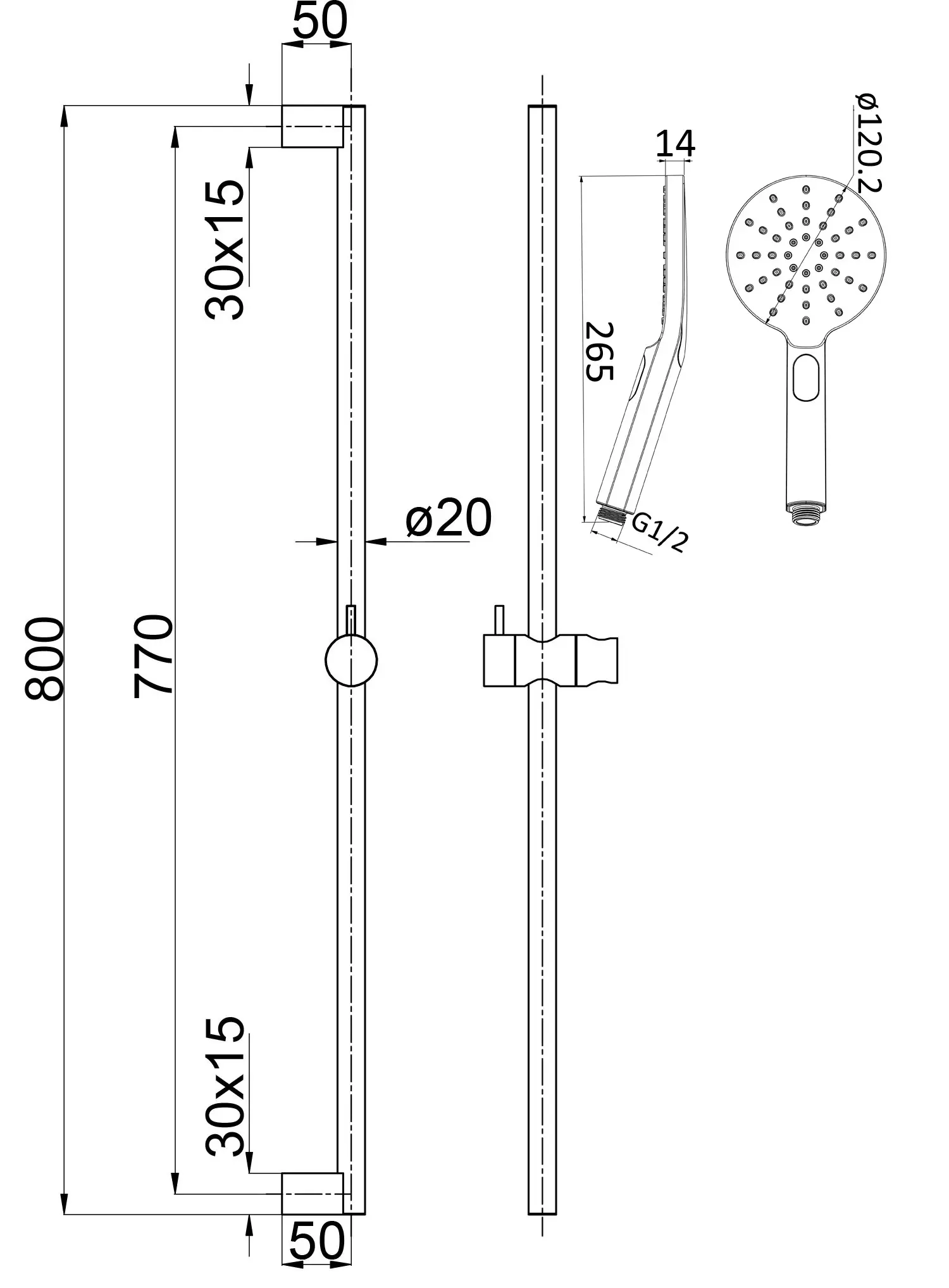 Cora Round Sliding Handheld Shower  Variant Colour Available