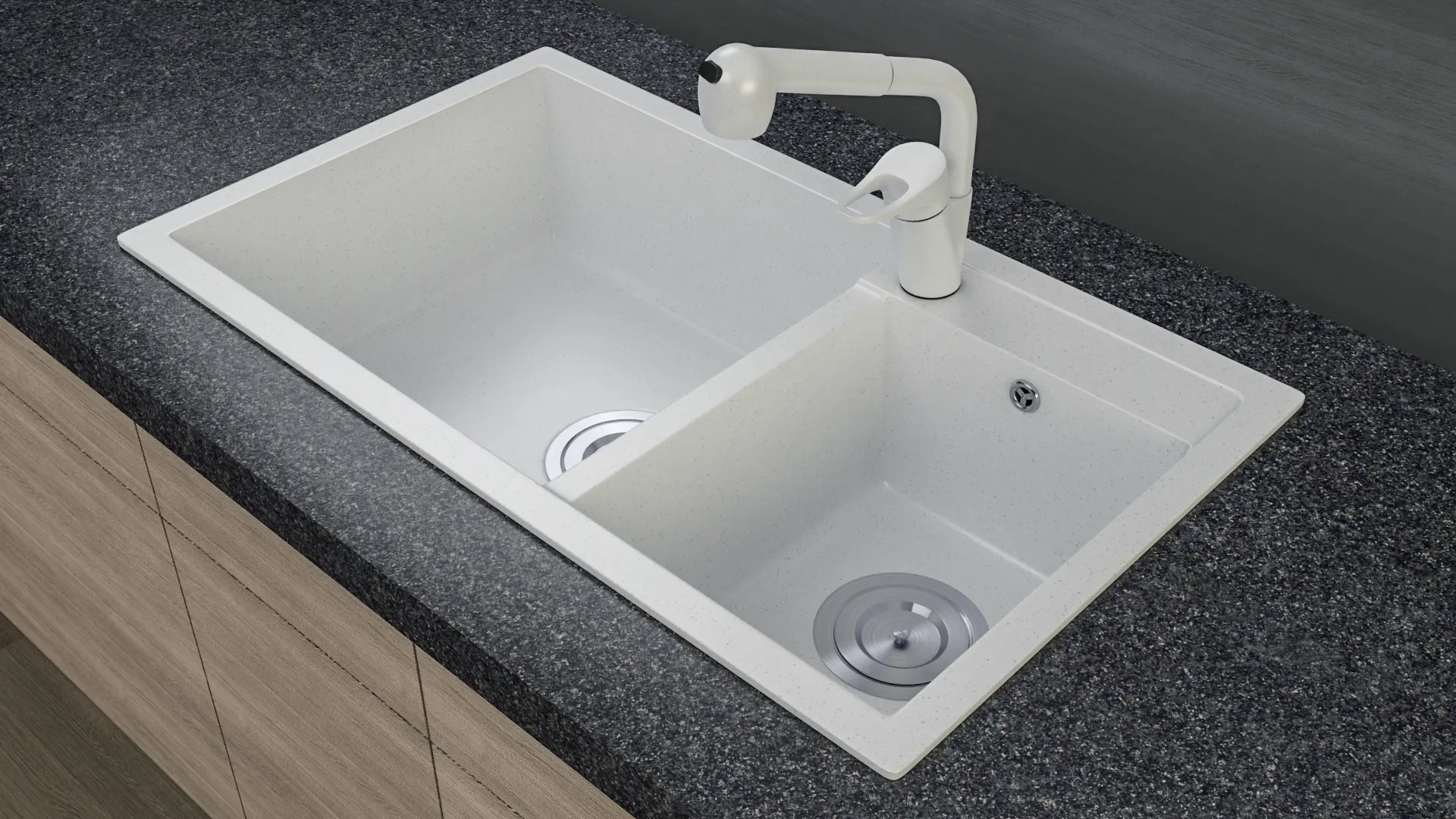 Anatolian 860 × 460mm Granite Sink – double Bowl | Scratch & Stain Resistant