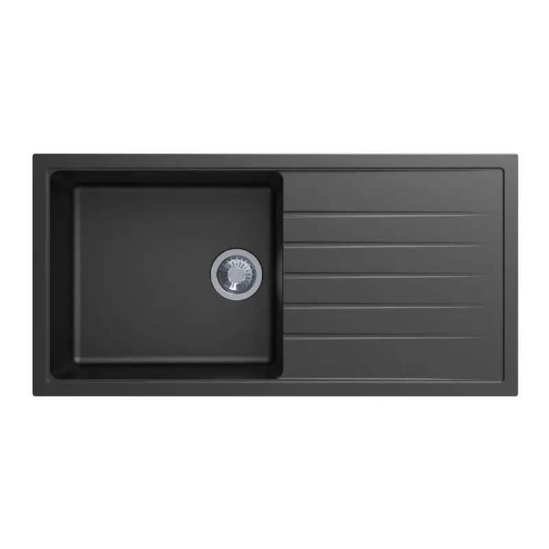 Carysil Vivaldi D-100L Granite Single Bowl with Drain Board Stone Kitchen Sink 1000 x 500mm
