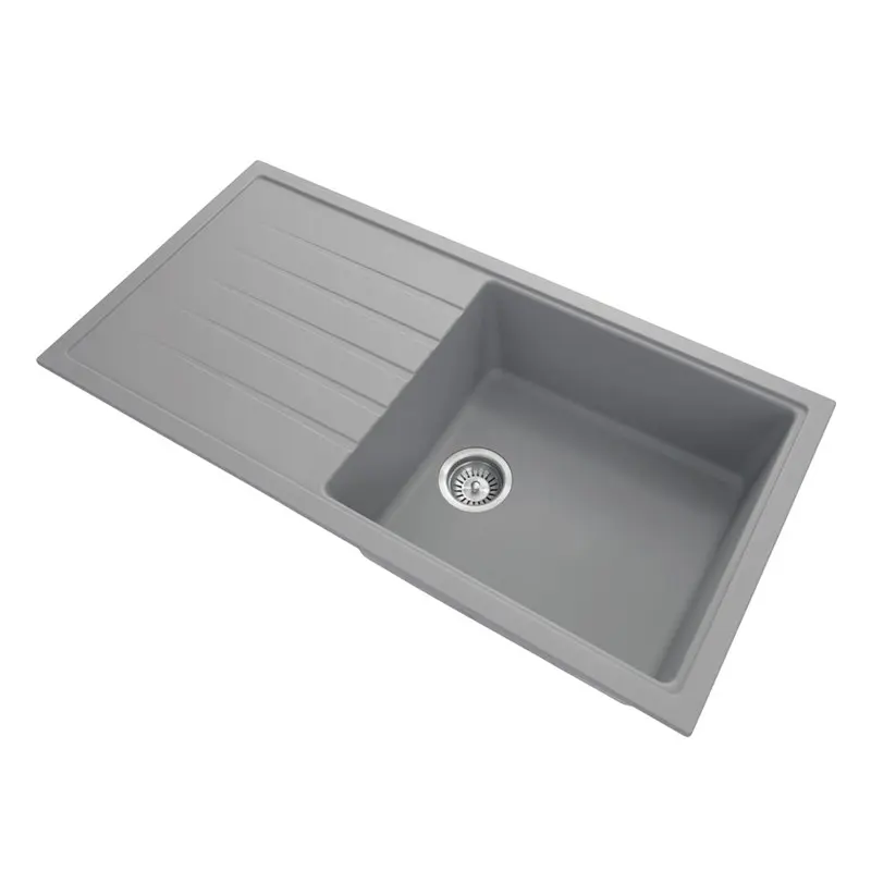 Carysil Vivaldi D-100L Granite Single Bowl with Drain Board Stone Kitchen Sink 1000 x 500mm