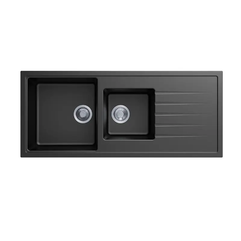 Carysil Vivaldi D-200 Granite 1 and 1/2 Bowl with Drain Board Stone Kitchen Sink 1160 x 500mm