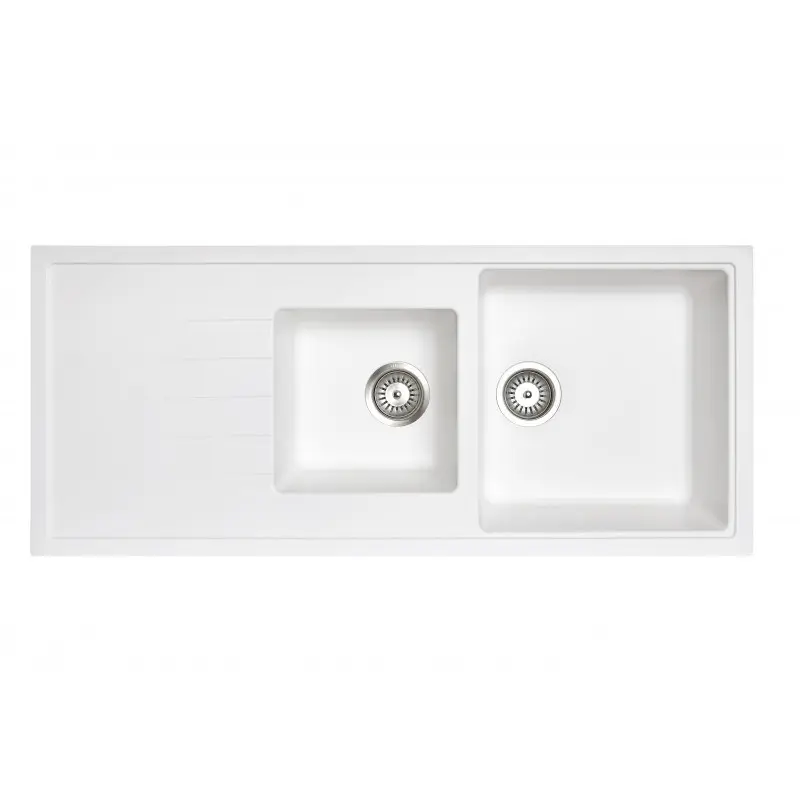 Carysil Vivaldi D-200 Granite 1 and 1/2 Bowl with Drain Board Stone Kitchen Sink 1160 x 500mm