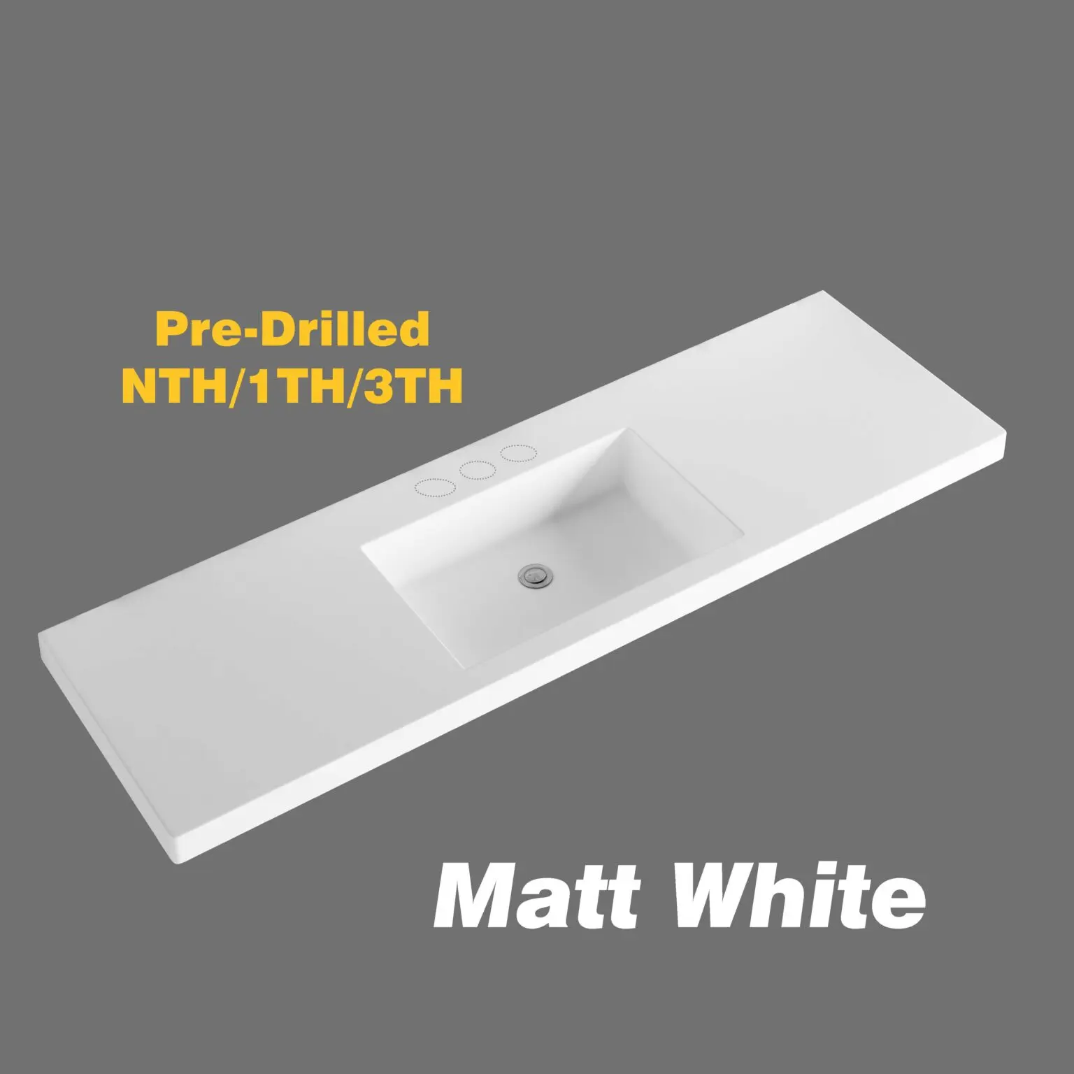 Volvo 1500mm single bowl polymarble top with no overflow