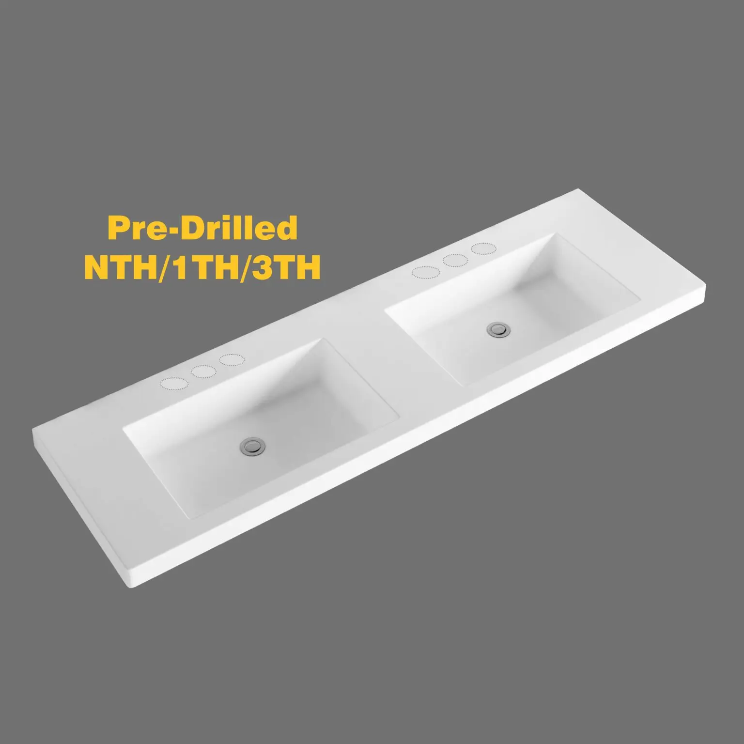 Volvo 1500mm double bowls polymarble top with no overflow