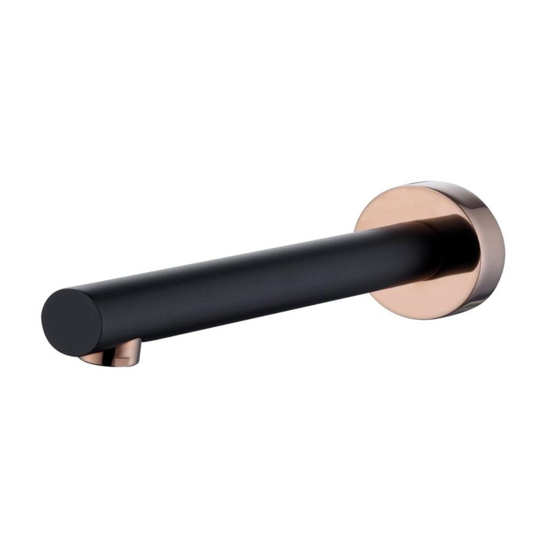 Roul Matte Black & Rose Gold Bath Spout Round