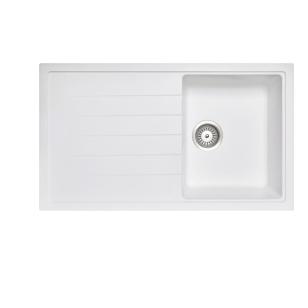 Carysil Vivaldi D-100 Granite Single Bowl with Drain Board Kitchen Sink (860x500 mm)