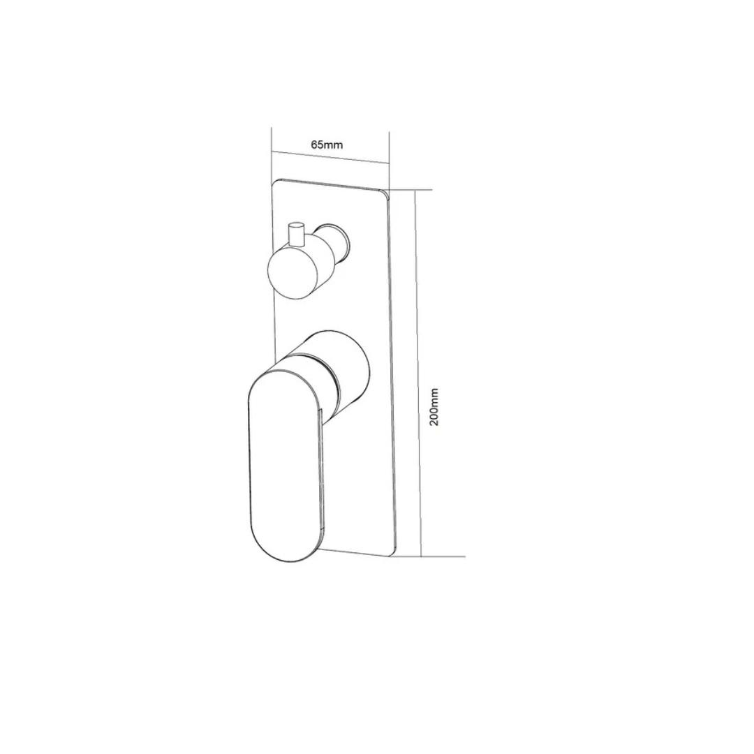 Vetto Diverter Shower Mixer Matte Black & Rose Gold