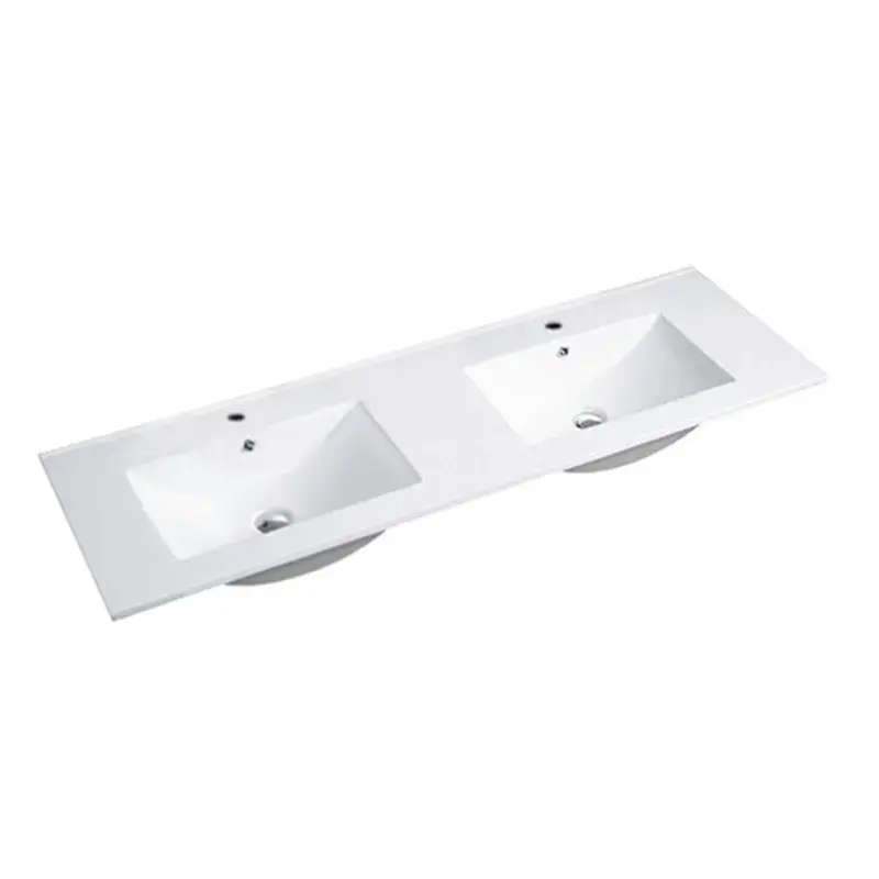 Inspire Slim Line Ceramic Top 1200x460x170 Double Bowl with Taphole & Overflow