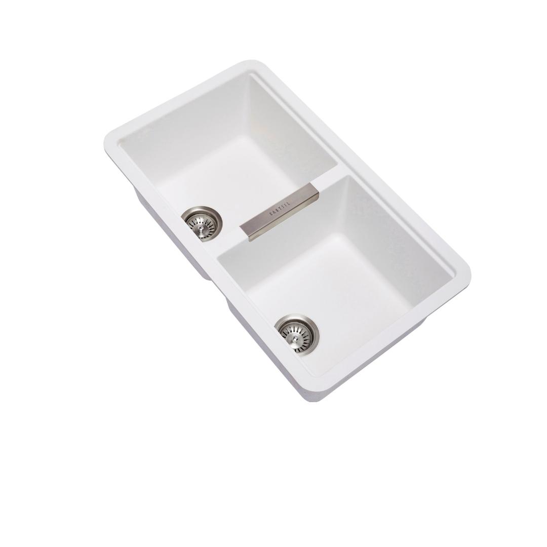 Carysil CG2B3322 Double Bowl Stone Kitchen Sink 824 x 481 x 241mm