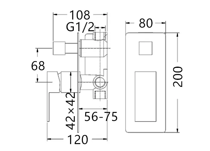 Taran Wall Diverter Mixer Chrome