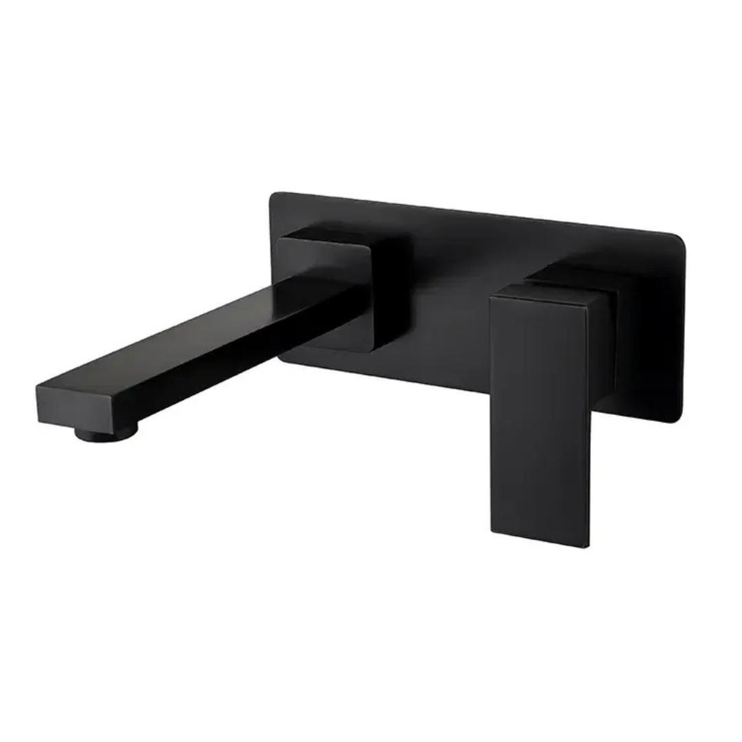 Taran Wall Basin Mixer With Spout Matte Black