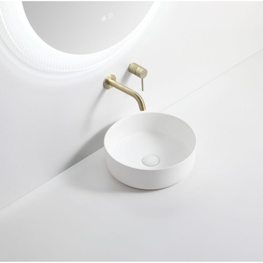 Riva 499 Round Matt White Ceramic Above Counter Basin