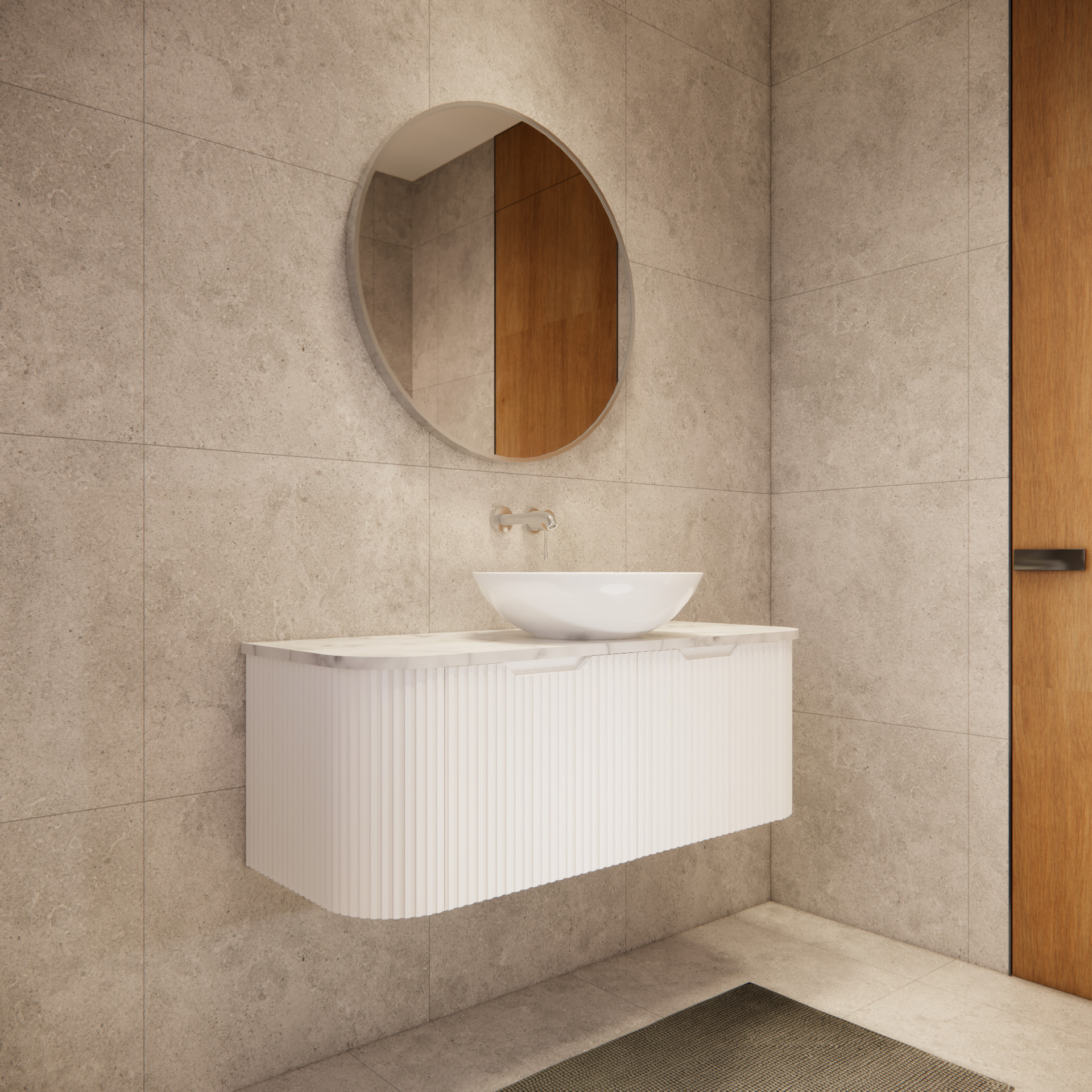 Bergen WH1200 1200mm Wall Hung Vanity - Matt White