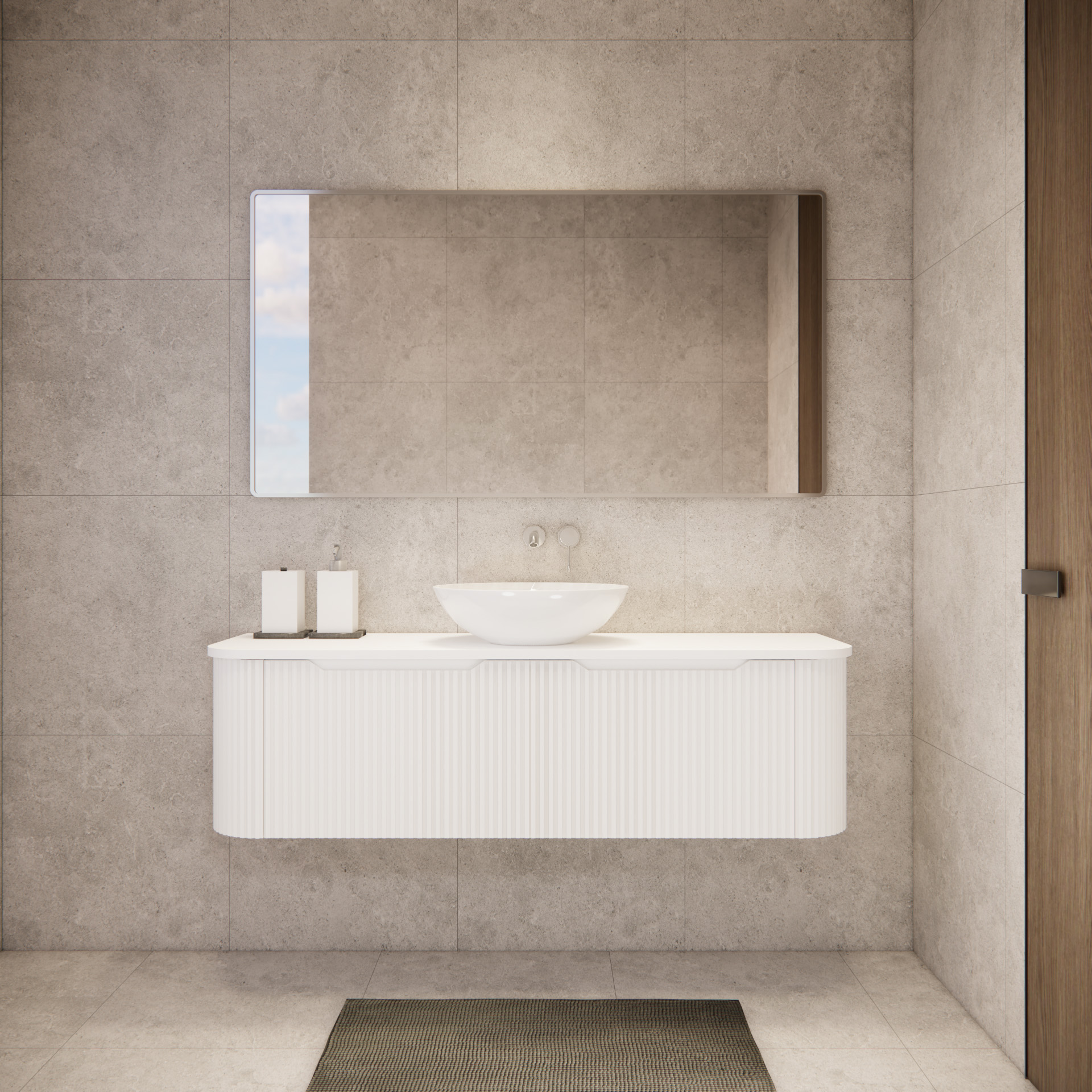 Bergen WH1500 1500mm Wall Hung Vanity - Matt White