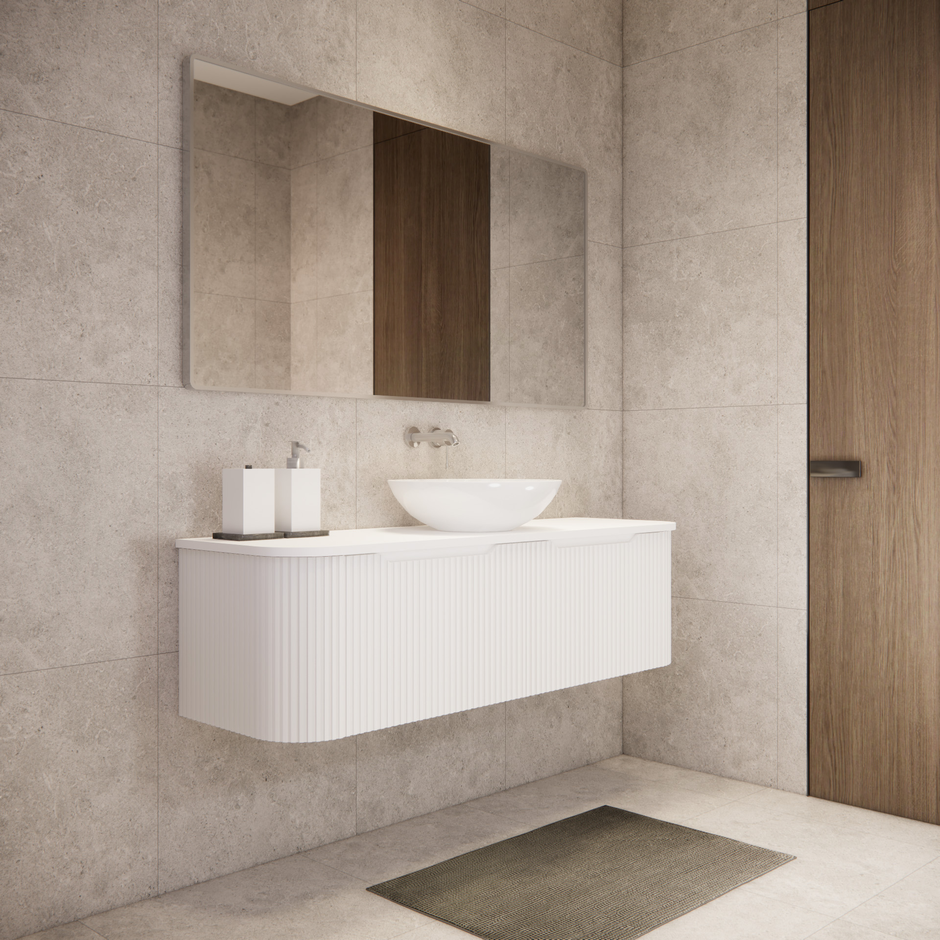 Bergen WH1500 1500mm Wall Hung Vanity - Matt White