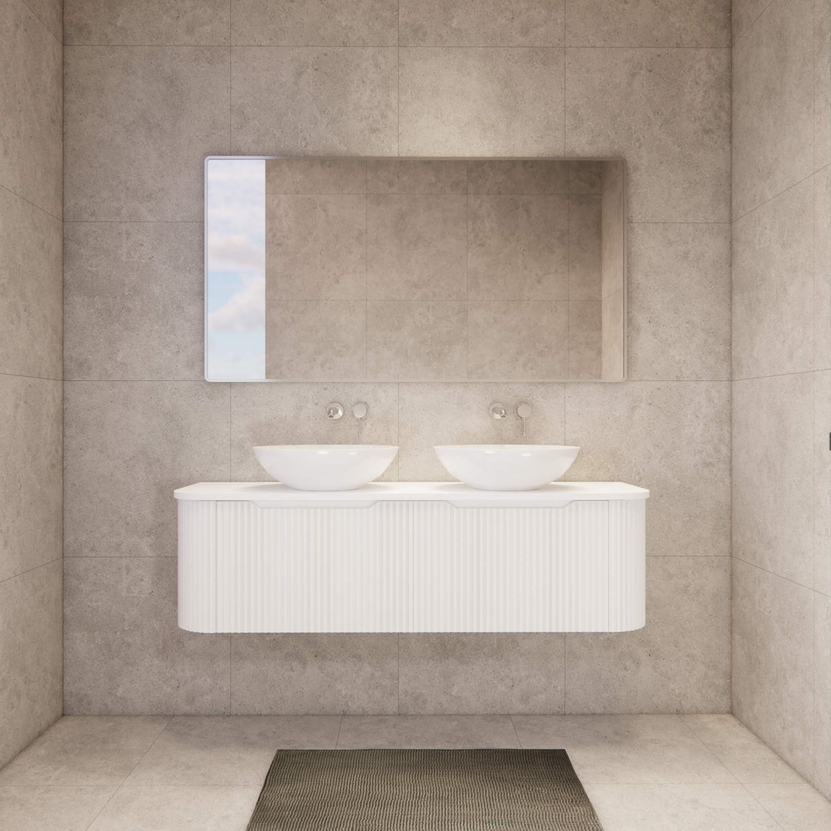 Bergen WH1500 1500mm Wall Hung Vanity - Matt White