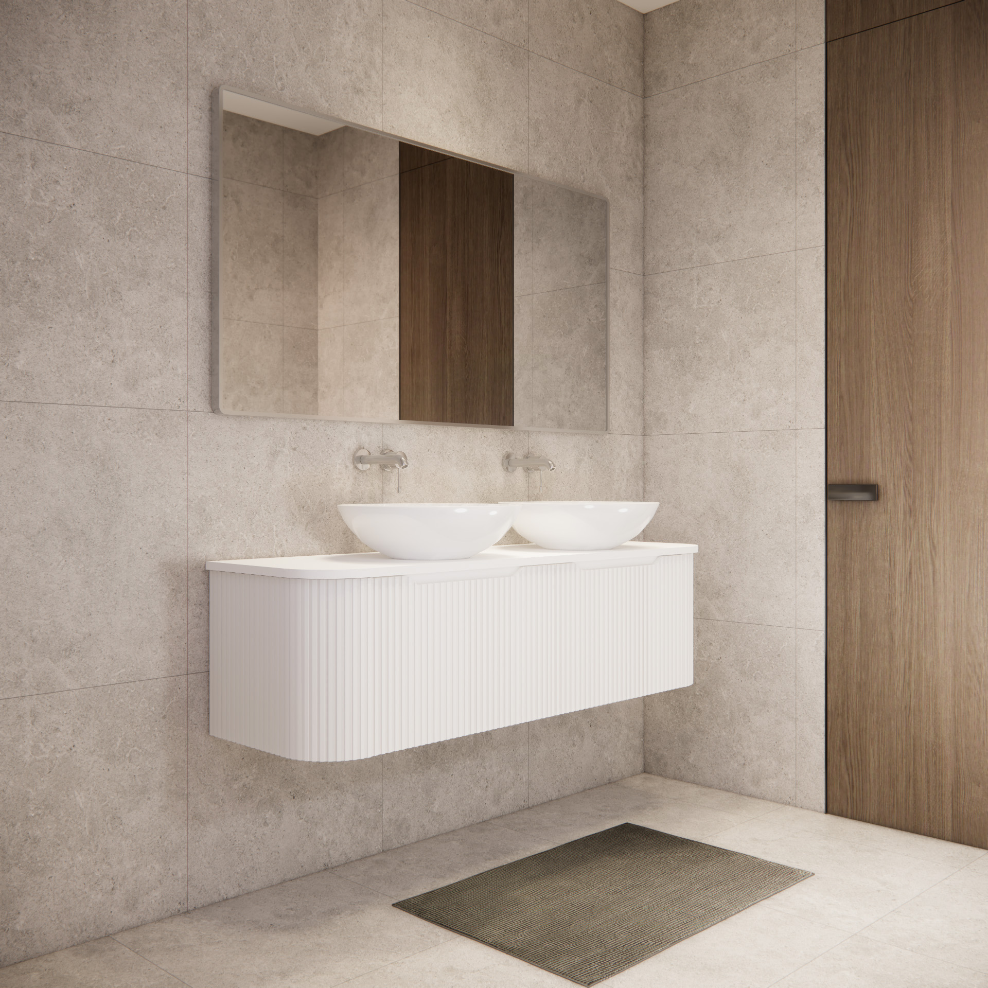 Bergen WH1500 1500mm Wall Hung Vanity - Matt White
