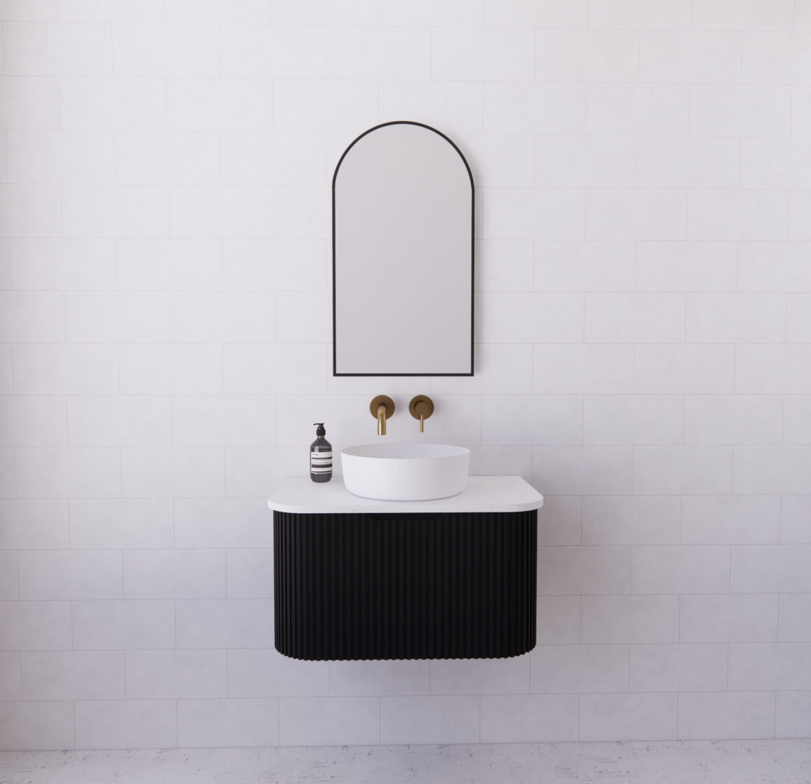 Bergen WH750 750mm Wall Hung Vanity - Matt Black