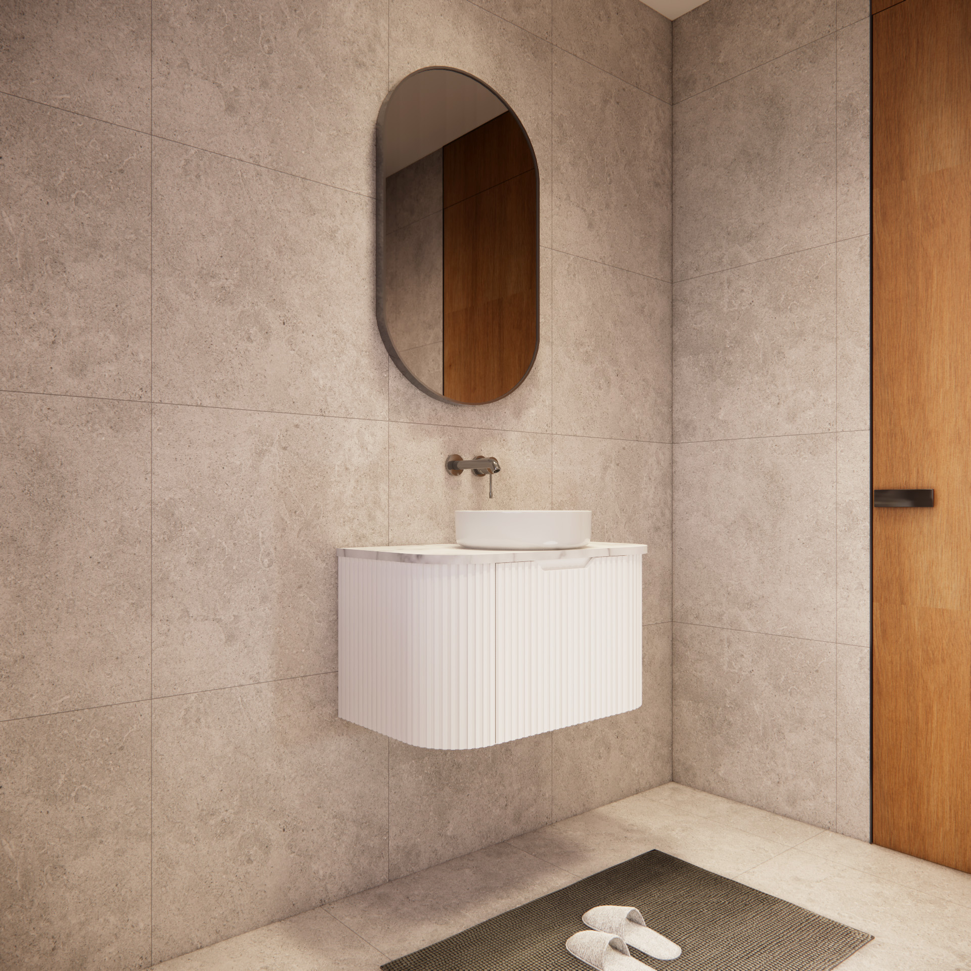 Bergen WH750 750mm Wall Hung Vanity - Matt White
