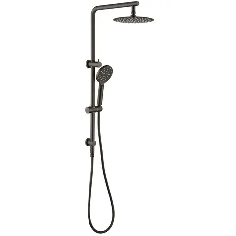 Pavia Twin Shower On Rail 250mm Shower Head Round
