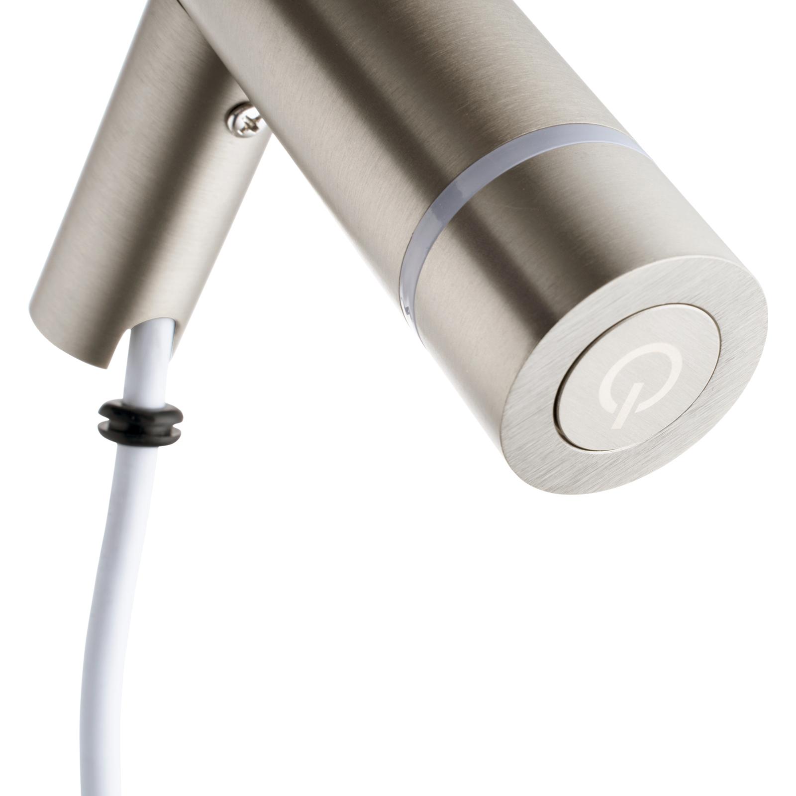 Aquaperla Round Vertical Brushed Nickel Electric Heated Towel Rack Single Bar(with Timer)