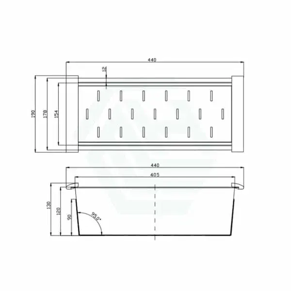 Gun Metal Black Stainless Steel Kitchen Sink Colander 440*190*130mm