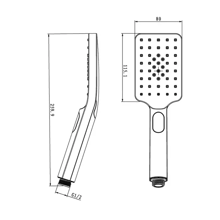 Taran 200mm Twin Shower On Rail Bottom Inlet Square