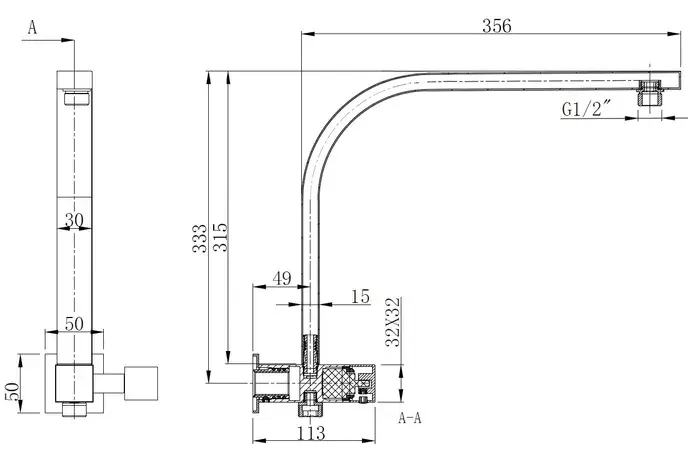 Taran 250mm Twin Shower On Rail Top Inlet Square