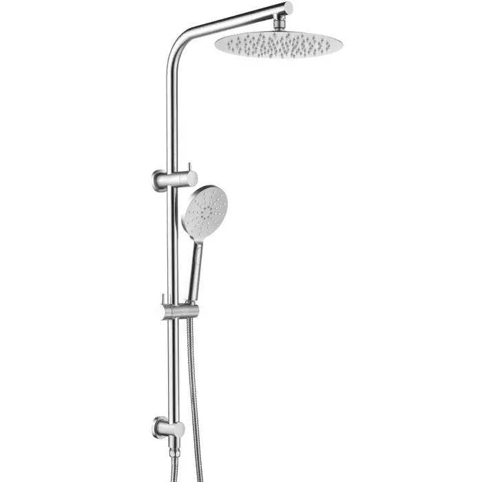 Pavia Twin Shower On Rail 250mm Shower Head Round