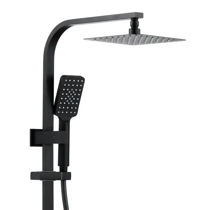 Taran 200mm Twin Shower On Rail Bottom Inlet Square