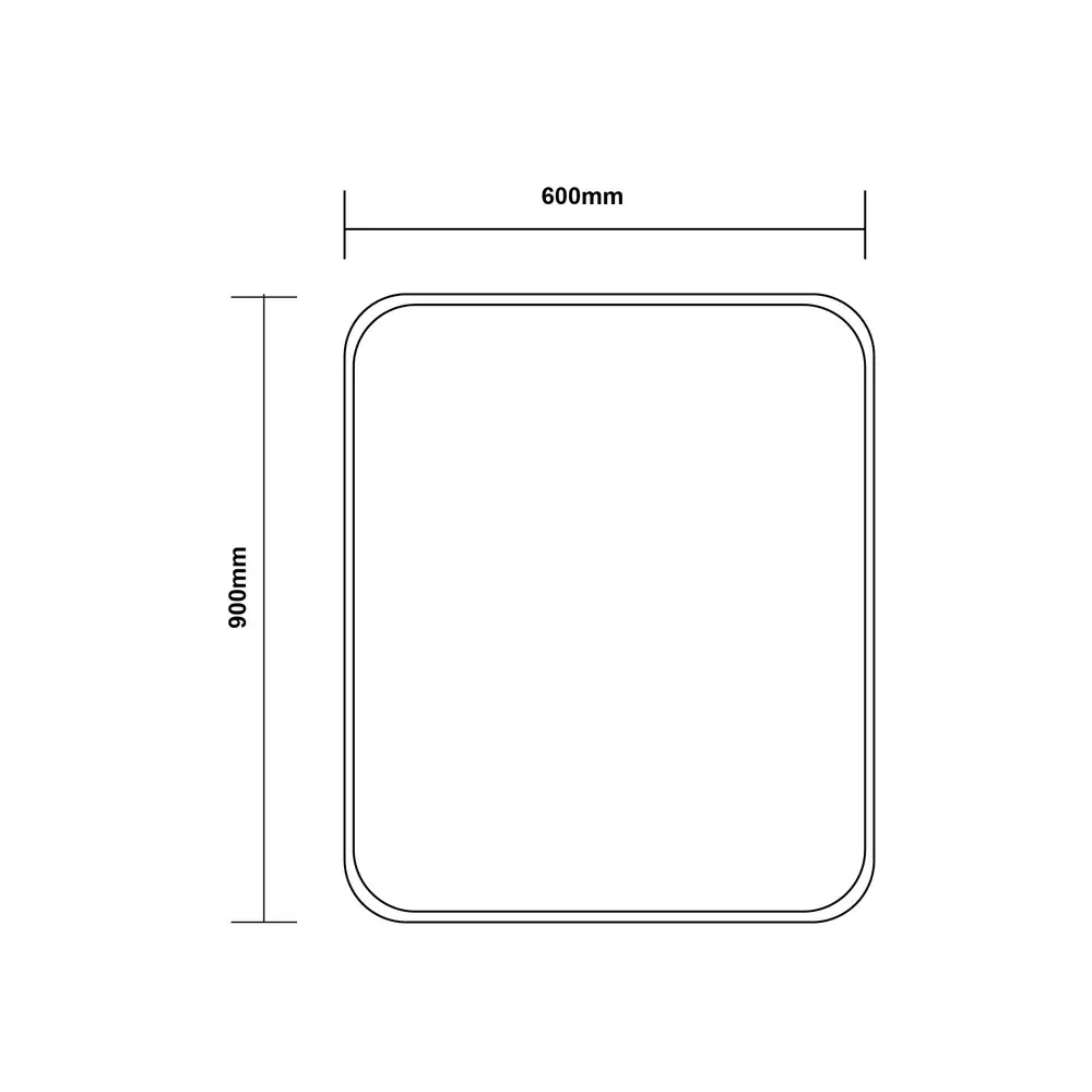 600*900*21.5mm Uni Framed Mirror(Gun Metal Aluminium Frame)
