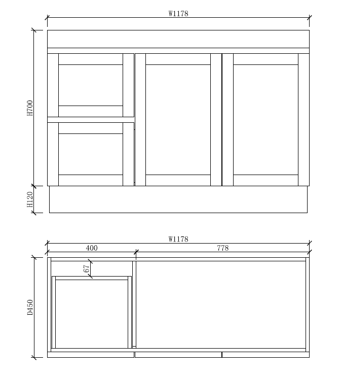 Miami 1200L 1200mm Shaker Freestanding Vanity - Single Bowl (Legs or Kickboard)