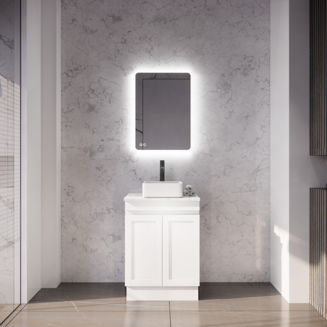 Miami 600 600mm Shaker Freestanding Vanity - Single Bowl (Legs or Kickboard)