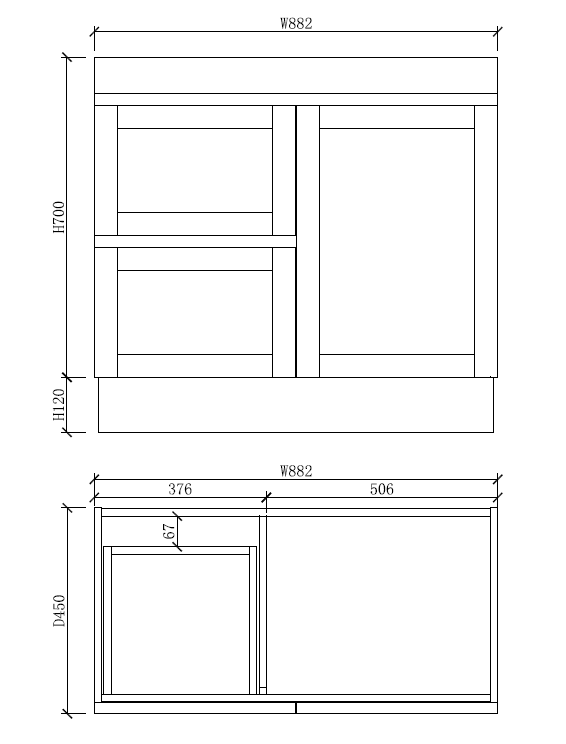 Miami 900L 900mm Shaker Freestanding Vanity - Single Bowl (Legs or Kickboard)