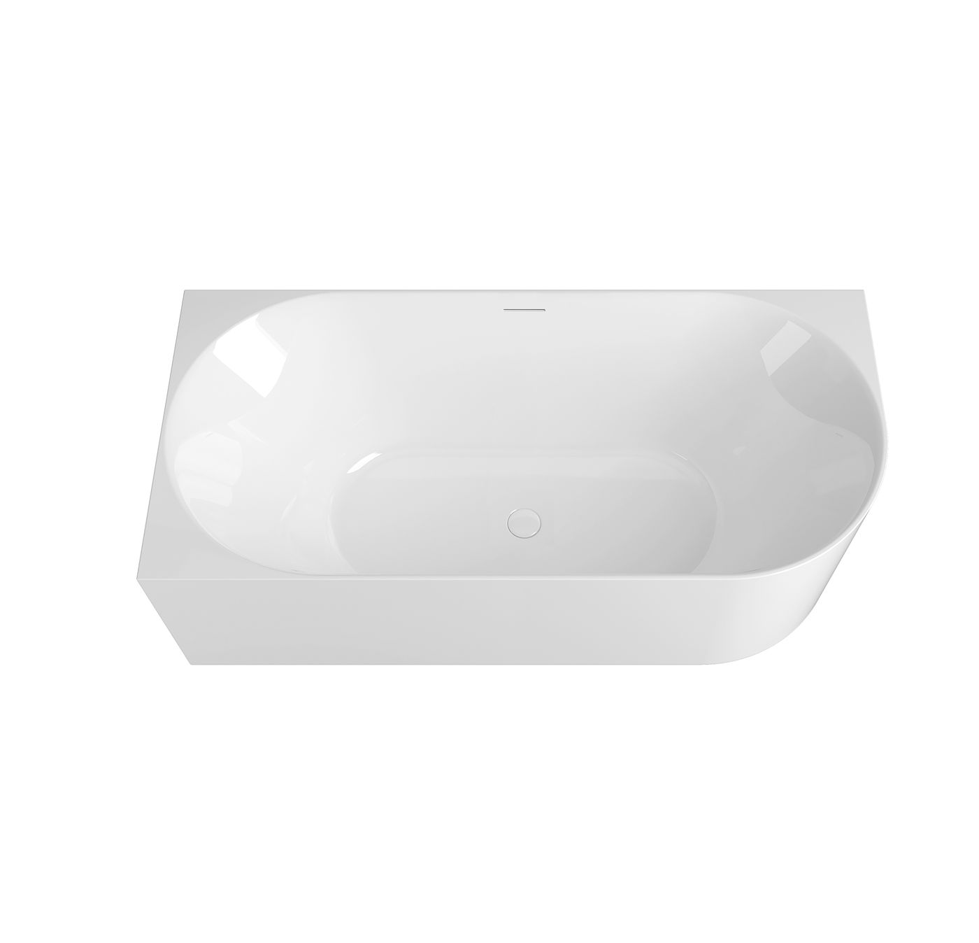 Otti Attica Celine Left Corner 1700 Gloss White Bath with Overflow