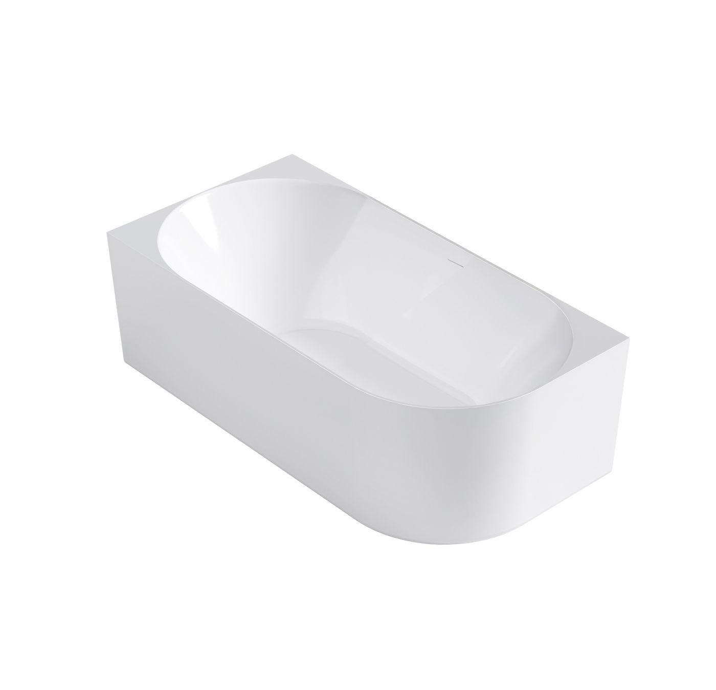 Otti Attica Celine Left Corner 1700 Gloss White Bath with Overflow