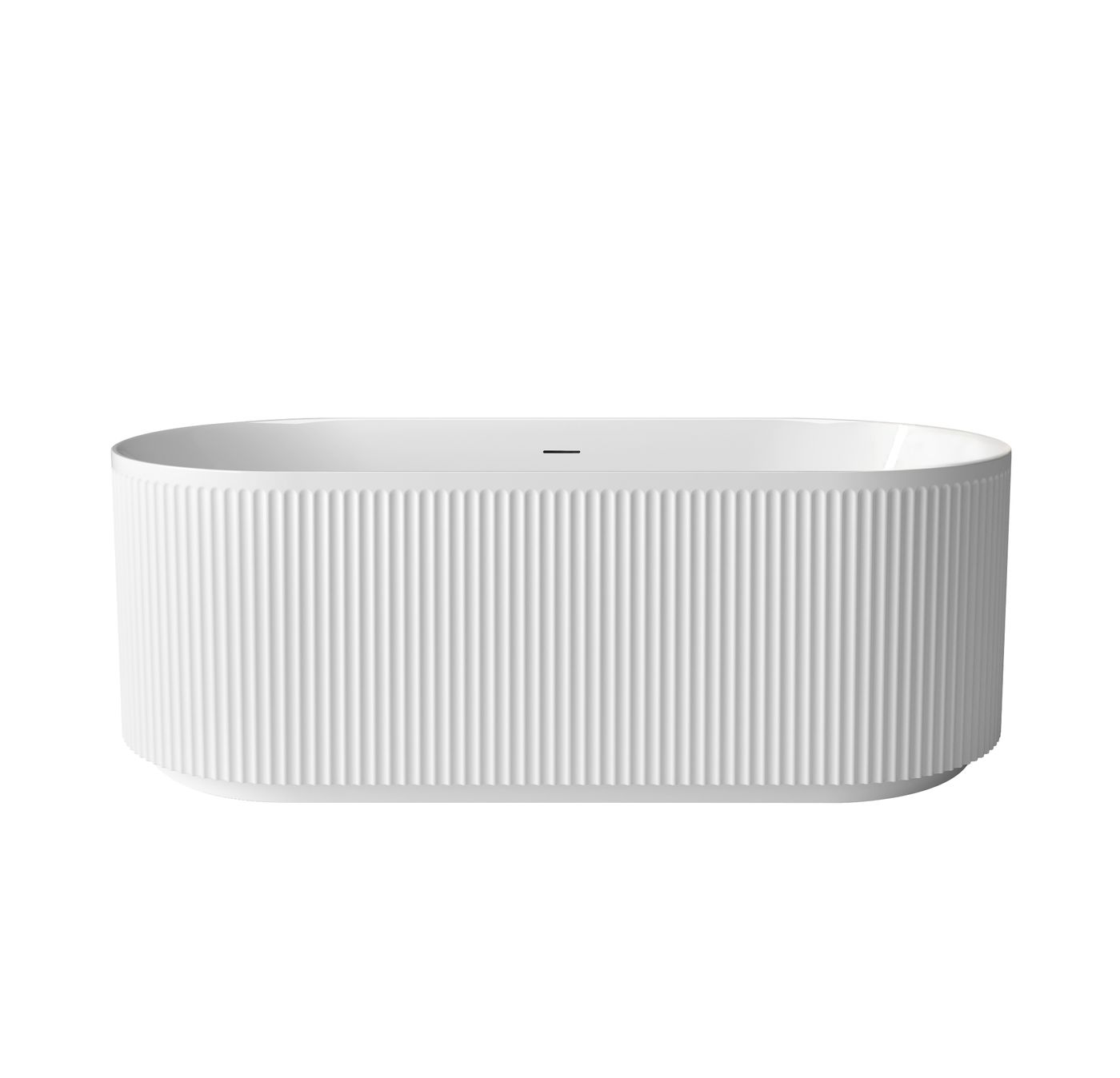 Otti Attica Havana 1700 Gloss White Fluted Bath with Overflow